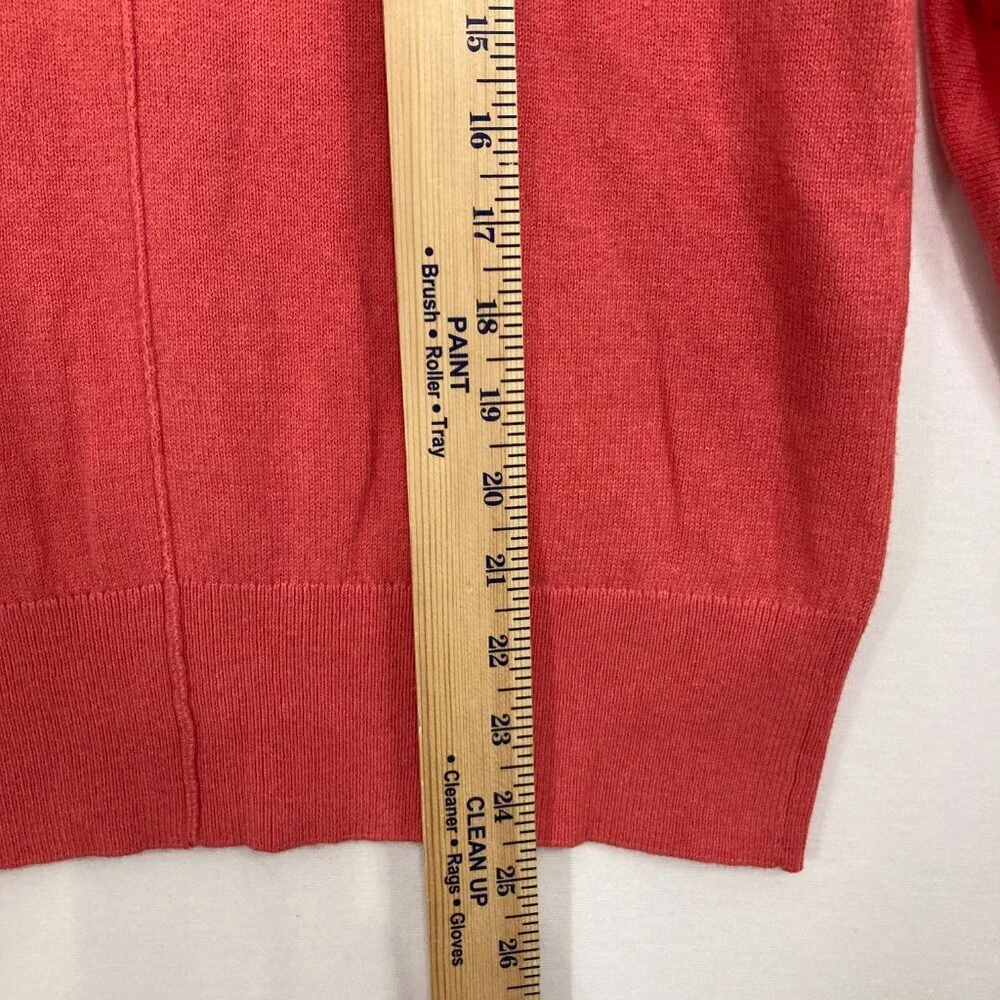 New Ann Taylor Loft Medium Orange Cashmere Blend‎ 3/4 Sleeve Light Knit Sweater